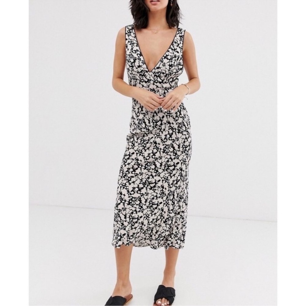 NWT Free People Oh La La Bias Midi Floral Dress Jet Combo size 2 - Picture 4 of 16